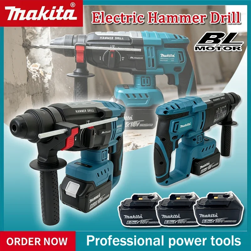 Brushless Cordless Electric Drill 18V - Taladro percutor eléctrico sin escobillas Makita,