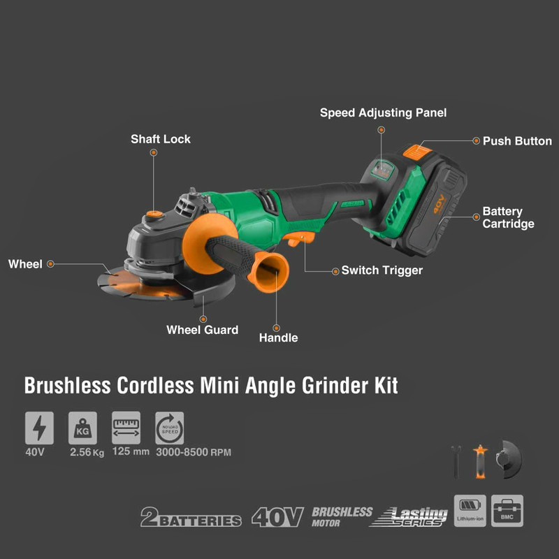 Amoladora Angular Inalámbrica  - Brushless Angle Grinder Battery Powered reseña y precio