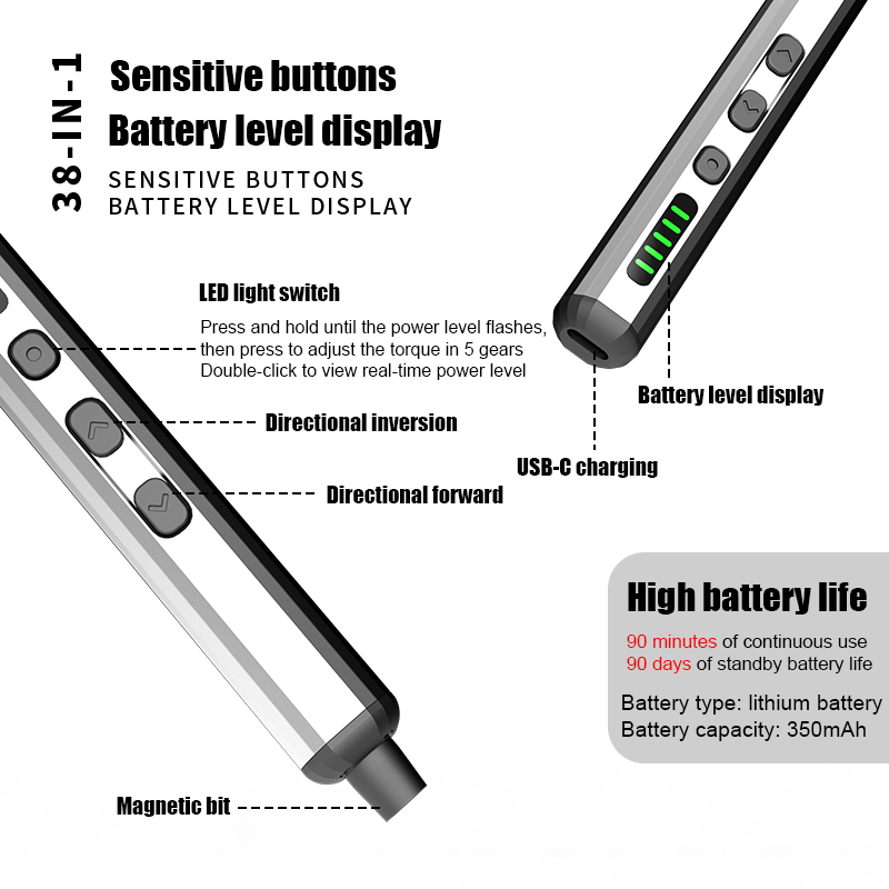 Juego de destornilladores eléc - Electric Screwdriver Rechargeable Usb reseña y precio