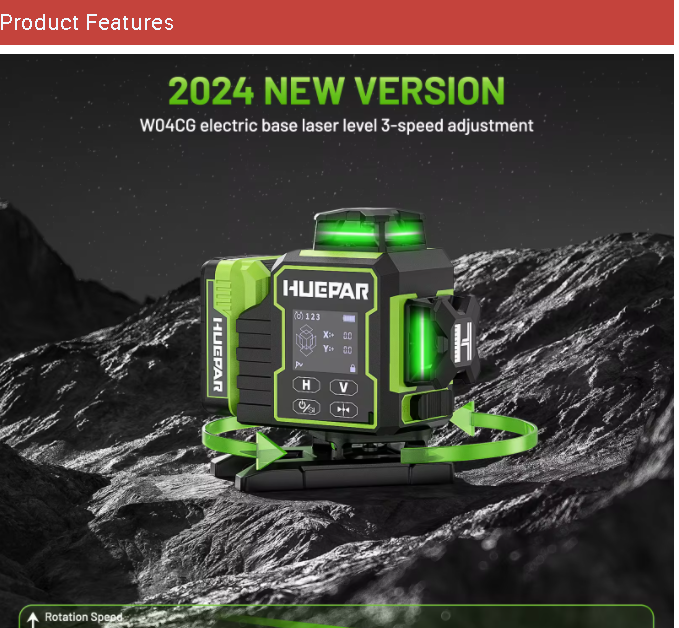 Nivel Láser Verde Huepar W04CG - Laser Level 16 Lines 4D Green reseña y precio