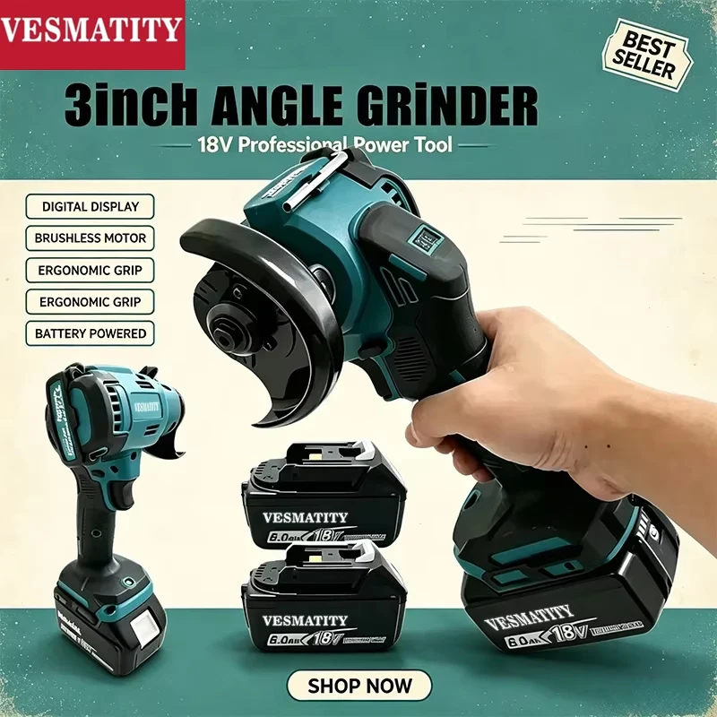 Mini amoladora angular sin esc - Brushless Angle Grinder Battery Powered reseña y precio