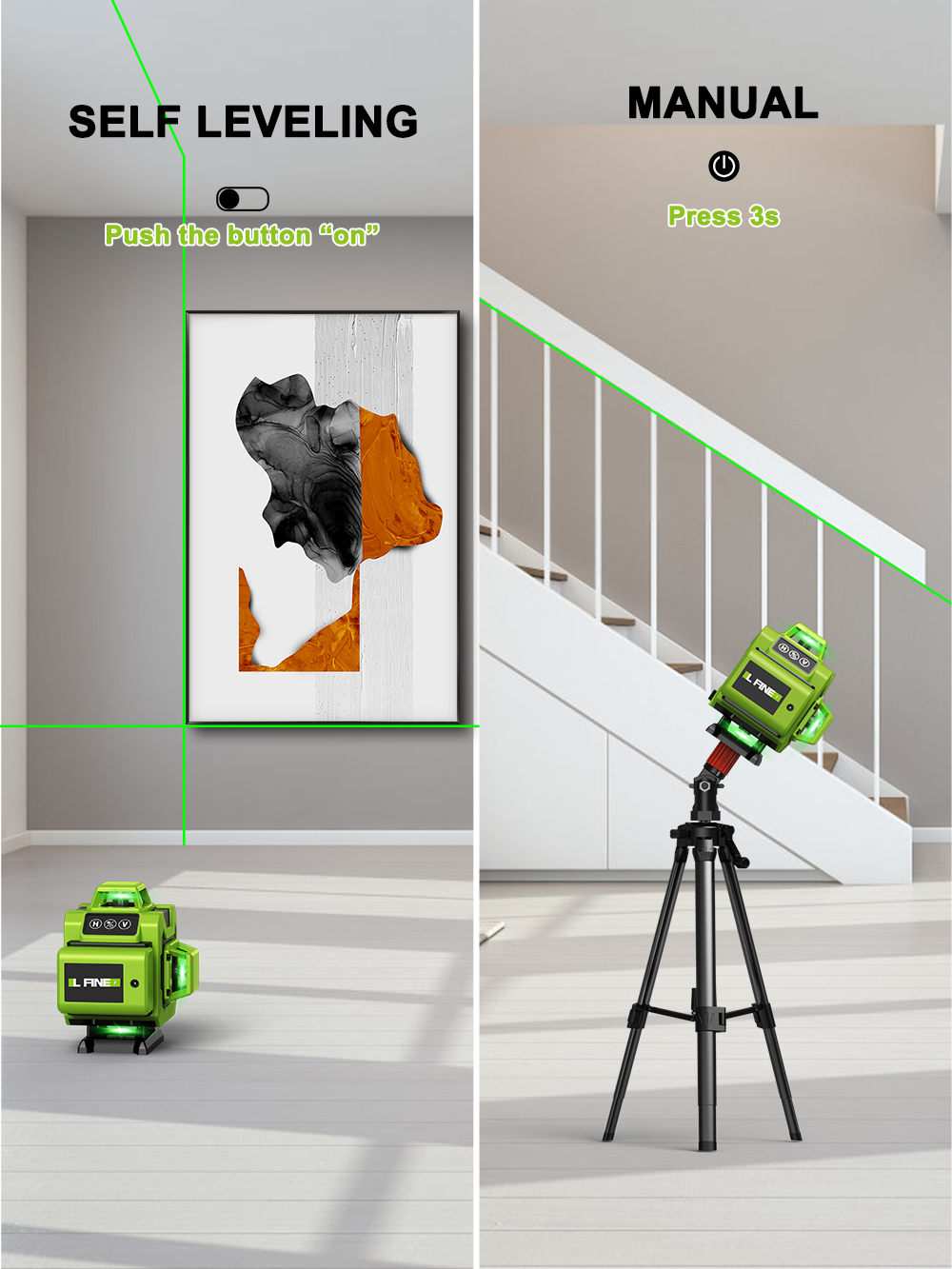LFINE 4D  16  líneas 360 nivel - Laser Level 16 Lines 4D Green reseña y precio