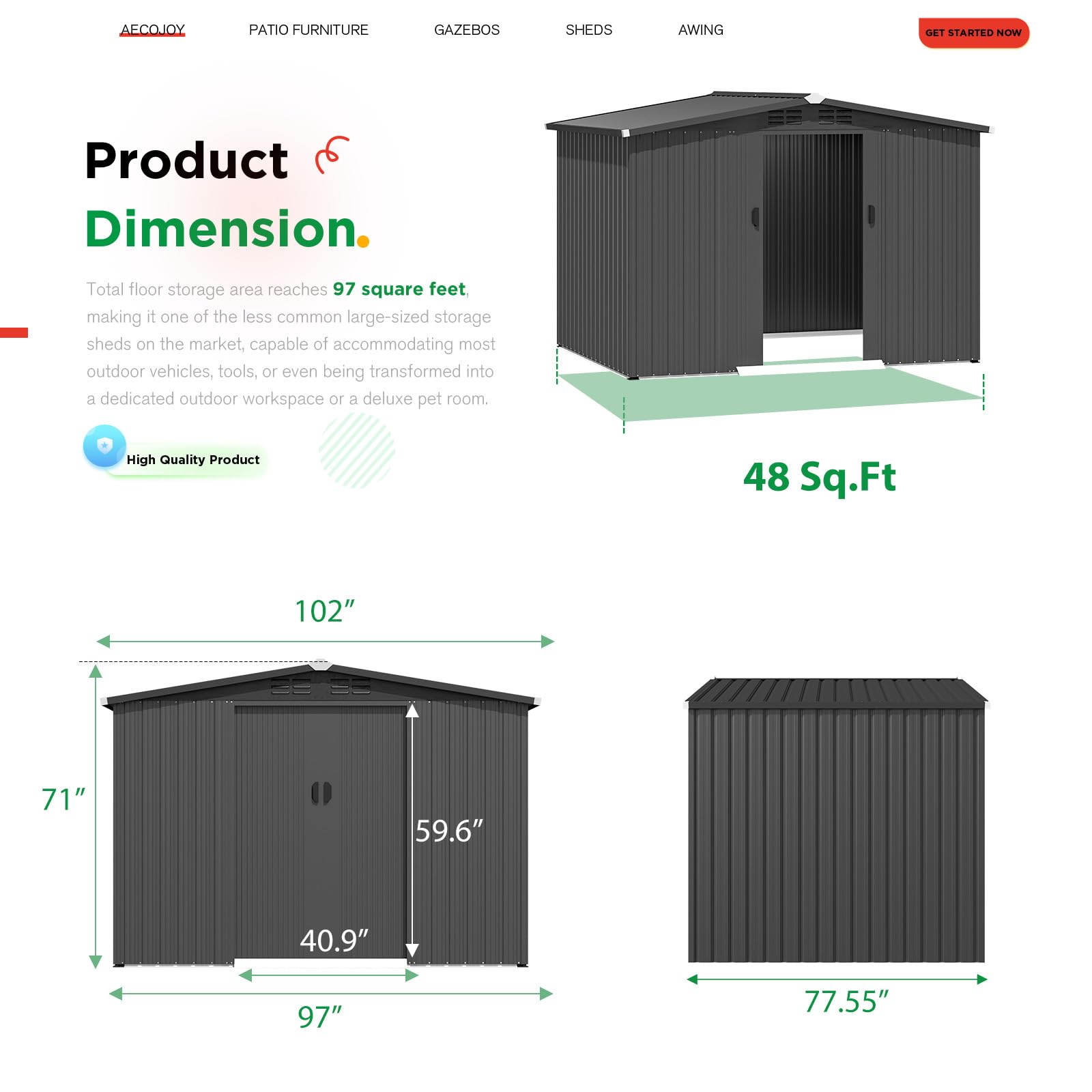 Caseta de almacenamiento exter - Garden Tools reseña y precio