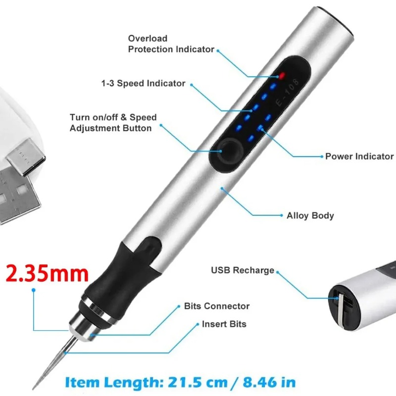 Pluma de grabado eléctrico, Ki - Cordless Rotary Tool Kit Accessories reseña y precio